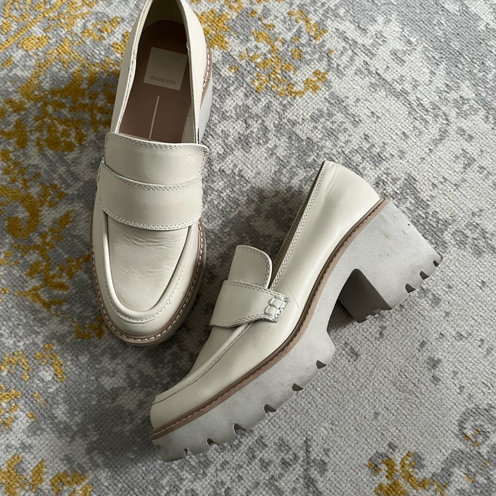Dolce Vita Cream Chunky Platform Loafers